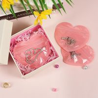 Sacs cadeaux miniatures en PVC transparents avec fermeture éclair, en forme de cœur, pour bijoux, coloris rouge, rose, bleu, vert, violet, découpés en Mylar
