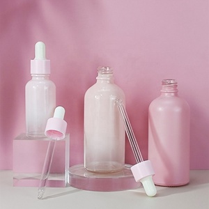 บรรจุภัณฑ์เครื่องสำอางสุดหรู ขนาด 20 มล. 30 มล. 50 มล. ขวดแก้วเซรั่มแบบกำหนดเอง สีเบจ ชมพู ฟ้า เขียว เหลือง พร้อมหลอดหยด - Product Image 5