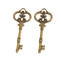 Porte-clés personnalisés en forme de clé squelette 3D grand format, finition bronze antique, Llavero, porte-clés personnalisés, clés anciennes sur mesure