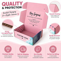Boîte d'expédition en carton personnalisée pour commandes en gros avec message intérieur personnalisé et dimensions flexibles pour événements beauté