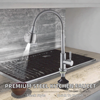 Robinet d'eau froide haut de gamme au design moderne en alliage de zinc poli pour évier de cuisine, avec cartouche céramique sans plomb