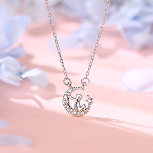 Collana <span class=keywords><strong>Il</strong></span> <span class=keywords><strong>Piccolo</strong></span> <span class=keywords><strong>Principe</strong></span>, Gioiello di Lusso, Perfetta per Proposte di Matrimonio, Pendente Luna con Zirconi, Regalo per Compleanno <span class=keywords><strong>e</strong></span> San Valentino - Product Image 1