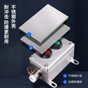 Caja de Botones de Acero Inoxidable con Orificio Abierto, 1 Orificio, Impermeable, a Prueba de Polvo, Caja de Distribución con Tres Botones de Parada de Emergencia - Product Image 6