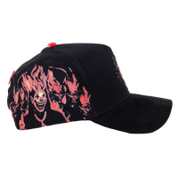 Topi Baseball Berkualitas Tinggi 5 Panel Terstruktur Gorras Devil Clown Snapback dengan Logo Karet 3D Cetak Penuh di Samping, Gaya Gothic Streetwear