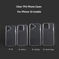 Coque transparente souple en TPU pour impression OEM, sublimation 2D, coques de téléphone vierges pour iPhone 16 Pro Max 16 Plus 15 14 13