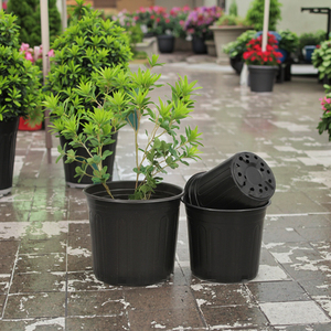 Macetas Redondas de Plástico Resistentes de 1/2/3/5 Galones, Macetas Negras Gruesas para Jardín y Uso Doméstico - Product Image 5
