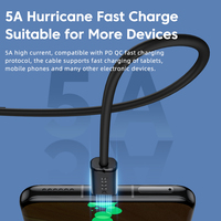 Cable Tipo-C Toocki de Alta Velocidad y Eficiencia con Transmisión de Datos de 480 Mbps y Carga Rápida PD de 60 W para Uso Diario