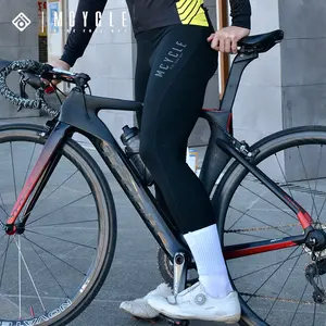 Mcycle Men's Winter Long Cycling Bib Tights Black Waterproof Bike With Padding Pants Sport Fleece Thermal Cycling Long Bib Pants