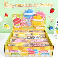 Jouet à presser en TPR de 6 cm en forme de tasse de gelée, réaliste, milk-shake aux fruits, anti-stress, jouet sensoriel souple pour enfants et adultes