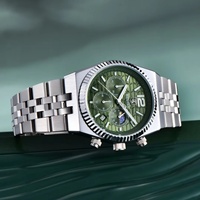 Reloj Benyar BY-5225M 2025 de 40 mm para Hombre, Marca de Lujo, Reloj de Cuarzo, Acero Inoxidable, Resistente al Agua 30 Metros, Cronógrafo Luminoso para Hombre