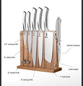 Ensemble de couteaux de <span class=keywords><strong>cuisine</strong></span> 7 pièces ensemble de couteaux de Chef en acier inoxydable avec ciseaux de poulet et bloc - Product Image 2