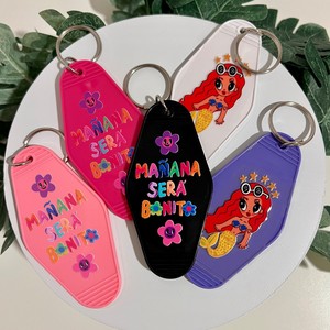 Biểu tượng tùy chỉnh <span class=keywords><strong>TAG</strong></span> quảng cáo trống Retro motel Keychain biểu tượng tùy chỉnh phổ biến nhựa khách sạn Móc Chìa Khóa quyến rũ trong suốt tên thẻ - Product Image 3