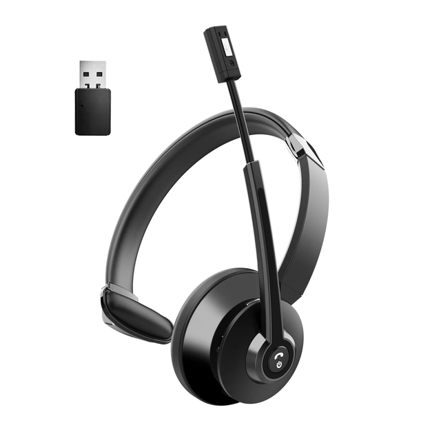 Single Ear BT Headset HD Mic 24hrs Battery Lightweight Mono Ultra Quality Headset for Drivers Office Call Centers