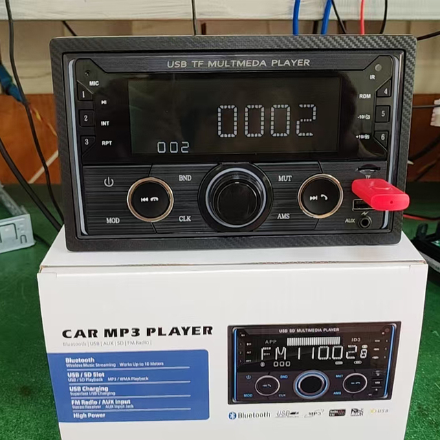 Universal Car Audio Replacement Head Unit CarPlay Built-in MP3 TFT Display USB/SD/Tf Card Support FM Radio