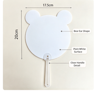 Ventilateur publicitaire de dessin animé DIY - Impression par transfert thermique et sublimation, ventilateur double face en PET couleur, cadeau promotionnel de Chine