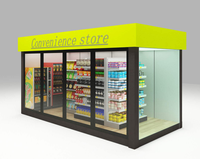 Magasin de commodité moderne préfabriqué en conteneur de 20 pieds à faible coût personnalisé