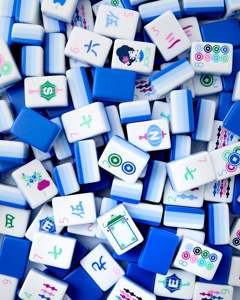 Juego de Mahjong Americano <span class=keywords><strong>Lala</strong></span> Blue Personalizable de 4 Capas, Acrílico, Moderno, de Lujo, Plegable, con 160 Fichas, Duradero y Ecológico - Product Image 1