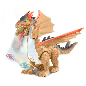 Enfants jouet projection dinosaure jouets pulvérisation fumée trois têtes dragons dinosaure jouet électrique