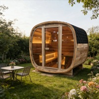 Sauna de lujo de cedro rojo canadiense en forma de cubo, impermeable, para jardín exterior. |   Spa para el Hogar de 4-6 Personas