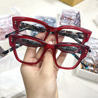 Montures de lunettes surdimensionnées à la mode, épaisses en acétate, verres pleine monture, unisexes, designs variés, en stock, lunettes très vendues