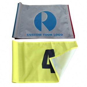 Banderas de Golf Personalizadas con Impresión por Sublimación 100% Poliéster, Bandera de Golf Oxford de Doble Cara con Logotipo, Bandera para Hoyos de Golf - Product Image 1