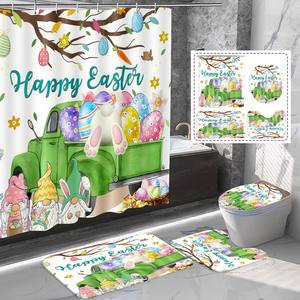 Ensemble <span class=keywords><strong>de</strong></span> rideaux <span class=keywords><strong>de</strong></span> <span class=keywords><strong>douche</strong></span> OEM <span class=keywords><strong>de</strong></span> luxe à motif 3D <span class=keywords><strong>de</strong></span> Pâques, imprimé, imperméable, résistant à la moisissure, écologique, sans plis, en polyester pour salle <span class=keywords><strong>de</strong></span> bain - Product Image 5