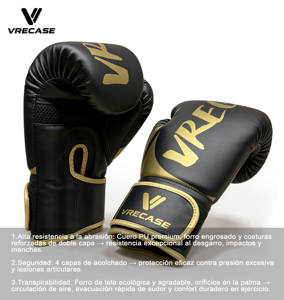 VRECASE Boxing <b>Gloves</b> 10 Oz Pu Material Hook And Loop Closure Unisex Training <b>Knuckle</b> Protection - Product Image 2
