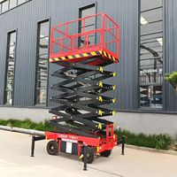 Plateforme élévatrice mobile à ciseaux manuelle 10m 500kg pour travaux en hauteur en entrepôt, construction et maintenance avec garde-corps