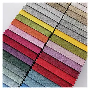 Wholesale Free Sample Thick Polyester Cotton Linen Fabric Plain Style For Home Deco Sofa Curtains Upholstery For Boys Girls