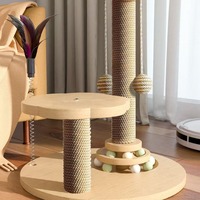 Griffoir pour chat résistant à l'usure, irrésistible, en panneau de particules, avec coussin à griffer, jouet pour chat, divertissement autonome, anti-ennui