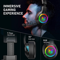 Onikuma Filaire Pliable Micro Casque Noir K9 Rgb Led Livraison Gratuite Pas Cher Casque Tête Téléphones Over-Ear Casque Pour Pc