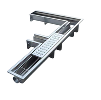 Système de drainage à rainures en acier inoxydable, assemblé avec grille de couverture, utilisé pour le drainage des sols de cuisines extérieures et des parkings
