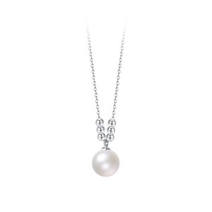 Collar de Plata de Ley 925, Joyería para Mujer, Collar de Perlas de Plata, Chapado en Oro de 18K, Collar de Cadena con Diamantes de Circonio, Regalo para Mujer o Chica - Product Image 6
