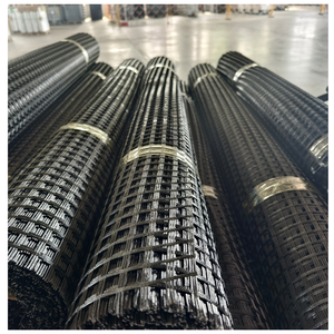 50KN PET Geogrids Poliéster de alta resistencia para cimentaciones débiles Tratamiento efectivo para el asentamiento de la pista del aeropuerto de la carretera - Product Image 3
