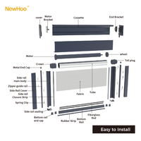WR100-120 Stores enrouleurs électriques coupe-vent à cassette dissimulée pour boîtier de rideau, Newhoo Store enrouleur extérieur à fermeture éclair dissimulée