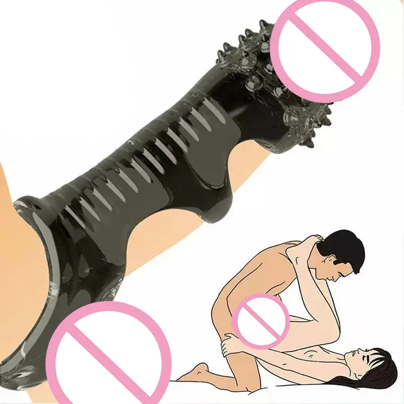 At prezervatif TPE malzeme kol genişletici Penis büyütme gecikme boşalma yeniden vibratör masaj aleti yetişkin SexToys erkekler için
