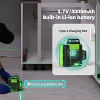 Niveau laser professionnel Huepar HM03CGT 12 lignes 360° pour extérieur avec trépied, modes manuel/automatique/impulsion, outil de précision à batterie longue durée