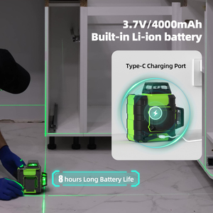 Niveau <span class=keywords><strong>laser</strong></span> professionnel <span class=keywords><strong>Huepar</strong></span> HM03CGT 12 lignes 360° pour extérieur avec trépied, modes manuel/automatique/impulsion, outil de précision à batterie longue durée - Product Image 5