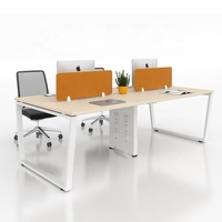 Cadre de table de bureau en métal moderne Face-of-face 4 sièges