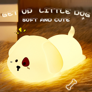 Silicone <span class=keywords><strong>LED</strong></span> Puppy đèn màu thay đổi thay đổi độ sáng cảm biến cảm ứng có thể sạc lại USB powered trẻ em phòng ngủ cạnh giường bầu không khí đèn ngủ - Product Image 2