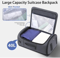 Sac à dos de voyage 40L approuvé par la TSA avec port de charge USB, compatible avec ordinateur portable 17,3 pouces, design antivol, compartiment à chaussures
