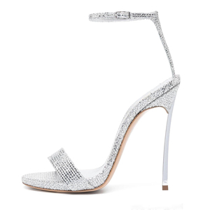 Ummer-Sandalias con lentejuelas brillantes para mujer, zapatos con logotipo personalizado de fábrica, con correa en el tobillo - Product Image 4