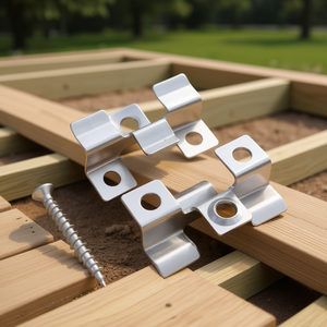 Clips de fixation pour terrasse en acier inoxydable, 100 pièces avec 200 vis, attaches extérieures, emboîtables, étanches, finition brossée - Product Image 2