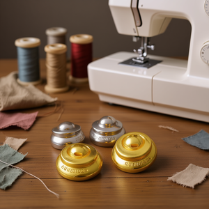 Botón de Metal Dorado Haima E3941 con Logotipo Grabado, Estilo Clásico, 10mm, Plateado - Product Image 2