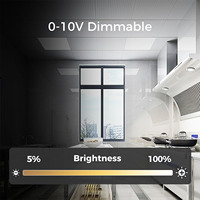 Luz de Techo Empotrada Ultrafina de Alto Brillo y Atenuable, 20W 30W 40W 50W, para Oficina, Panel LED Comercial