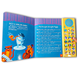 Libro de tablero de audio personalizable para niños, rimas musicales, canción, sensación táctil, papel de cartón encuadernado duro, servicio de impresión de libros de sonido - Product Image 4