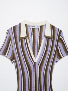 SHENZHU Nouveautés d'été en gros : Polo à manches courtes pour <span class=keywords><strong>femme</strong></span> avec col rayé, Robe 8779141 - Product Image 4