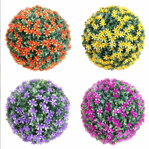 JS Divers Vert Herbe Topiaire Boule Sphérique Buis Décoratif Plante Artificielle Boule Pour Jardin D'arrière-cour - Product Image 1