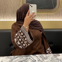 Robe Abaya Modeste avec Ceinture, Vêtement Islamique Floral, Fermeture Éclair au Dos, Style Palestinien, Printemps, Vente en Gros, Prière, Ramadan, Aïd