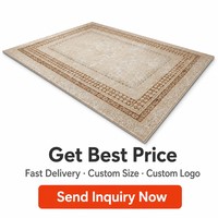 Classic European Area Rug Traditional Vintage Oriental Carpet Large Beige Cream Bordered Rug for Living Room Home Decor
